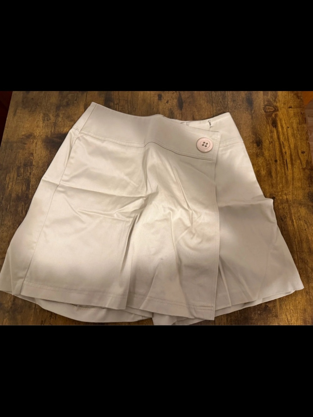 Tribal Cream Mini Skirt with Decorative Button